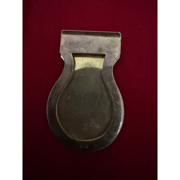 Vintage Money Clip Brass and Copper Amber Glass Marked Italy, Father's Day - Picture 10 of 11